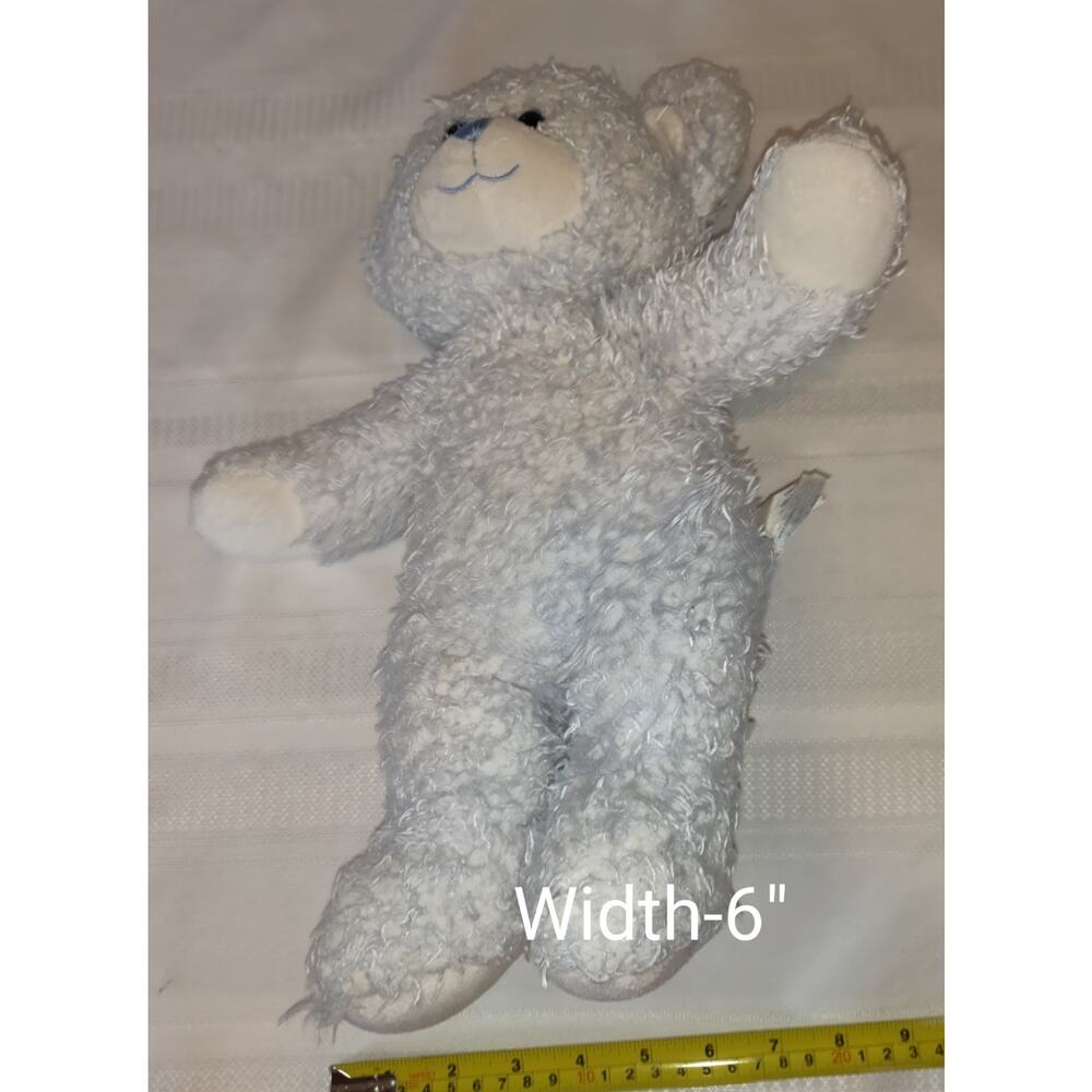 Build A Bear Blue Curly Teddy Bear Plush Stuffed Animal RETIRED Powder Blue 16" - Picture 13 of 16